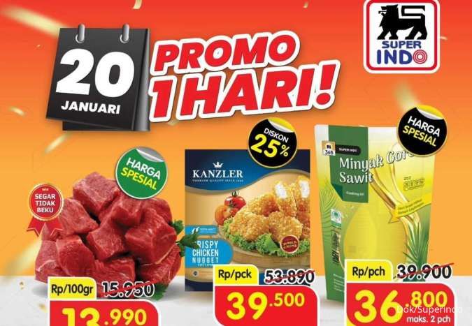 Promo Superindo Weekday 20 Januari 2026, Diskon Nugget & Minyak Hanya Hari Ini