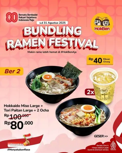Promo HokBen Bundling Ramen Festival Agustus Berdua