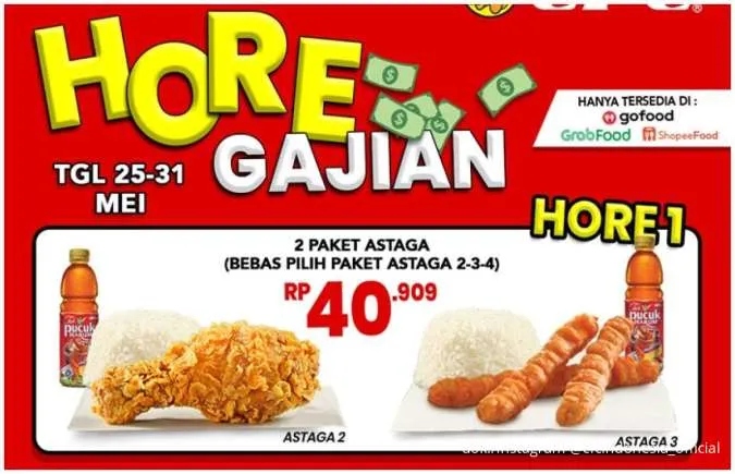 Promo CFC Hore Gajian Cuma Seminggu, Makan Berdua Super Hemat