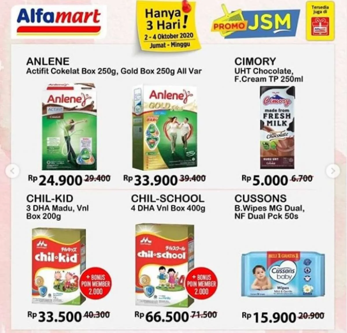 Promo JSM Alfamart hari ini, diskonan weekend 3 Oktober 2020!
