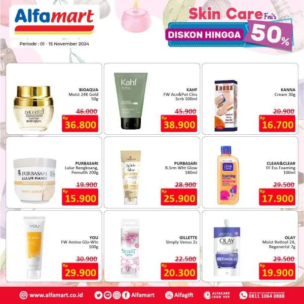 Promo Alfamart Skincare Fair Diskon s/d 50% Periode 1-15 November 2024