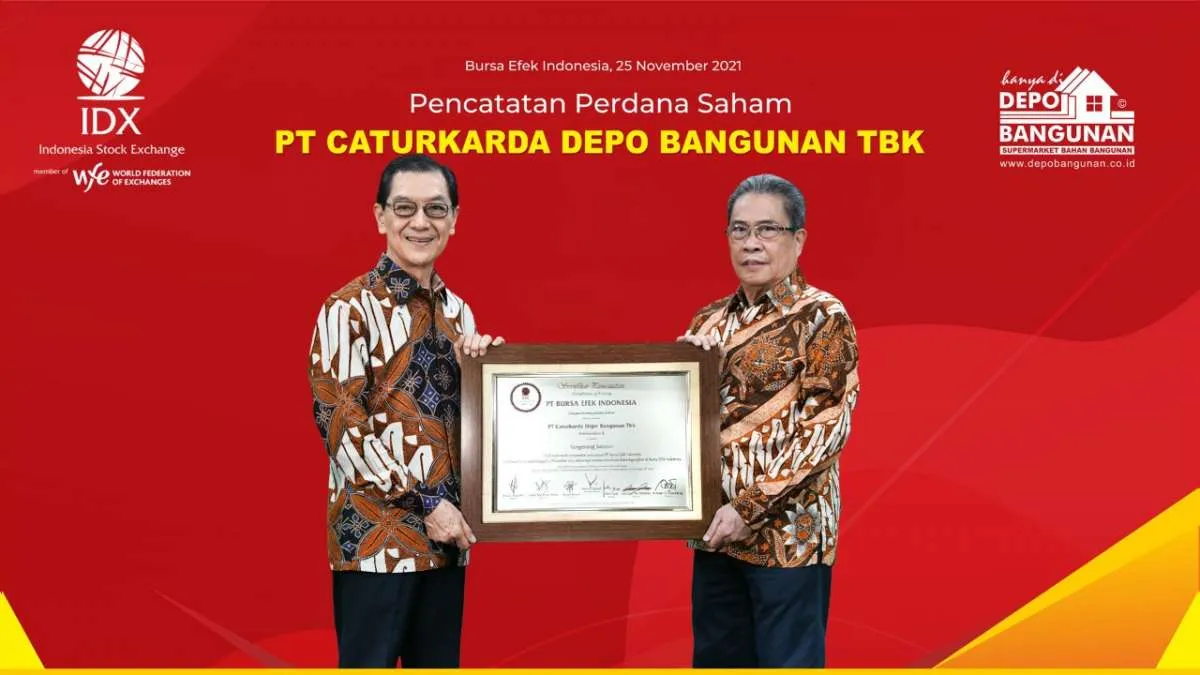 Menguat 16% di perdagangan perdana, IPO Depo Bangunan catatkan kelebihan pemesanan