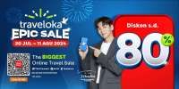 Promo Liburan Traveloka Epic Sale, Diskon hingga 80%