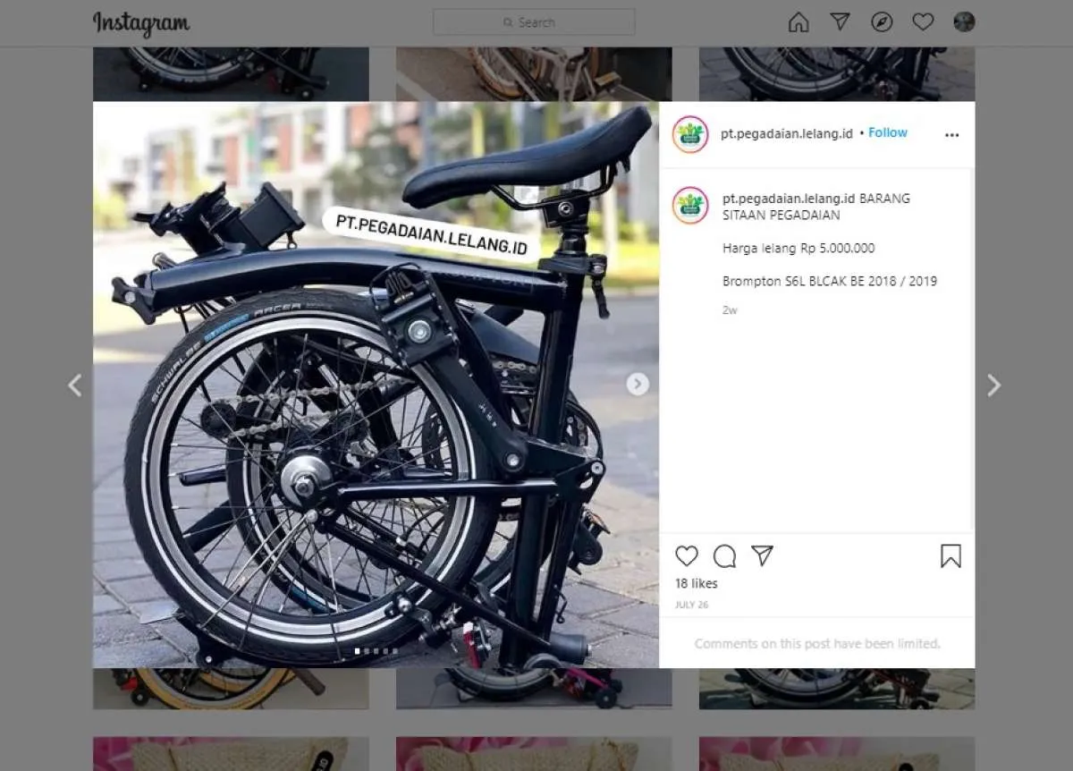 Lelang sepeda Brompton Rp 5 juta, tipuan atau bukan?