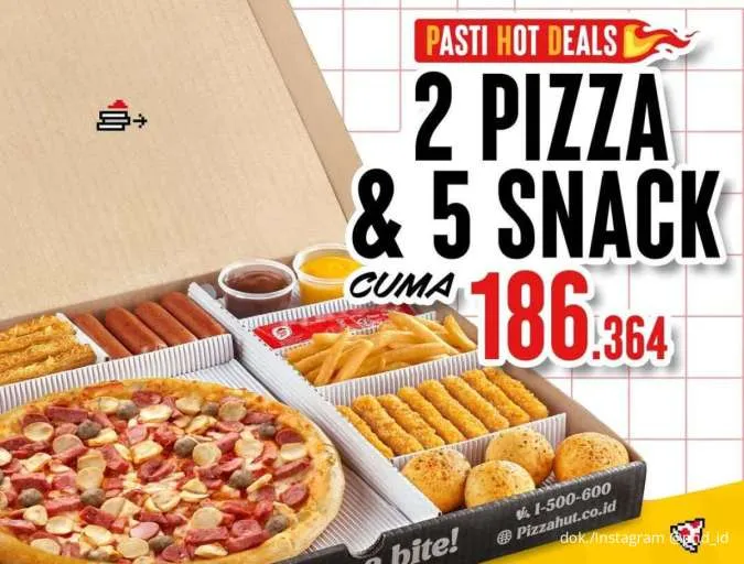 Weekend Makin Mantap dengan Promo PHD Paket 2 Pizza dan 5 Snack, Khusus Jumat-Minggu