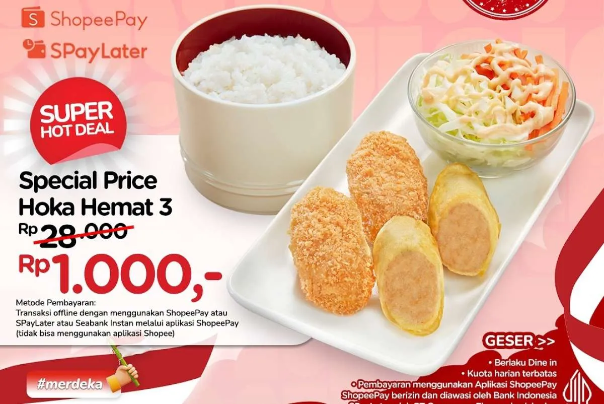Promo HokBen x ShopeePay Sabtu & Minggu, Hoka Hemat 3 Rp 1.000 Saja