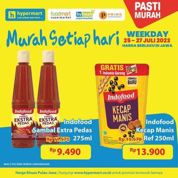 Katalog Harga Promo Hypermart Weekday 25-27 Juli 2023