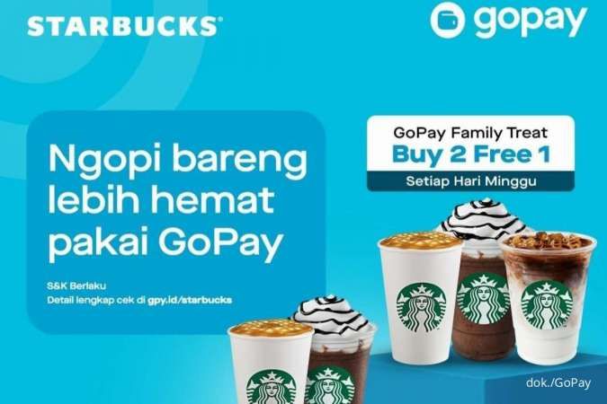  Promo Starbucks 26 Juni 2022, Family Treat Beli 2 Gratis 1 Bayar via GoPay