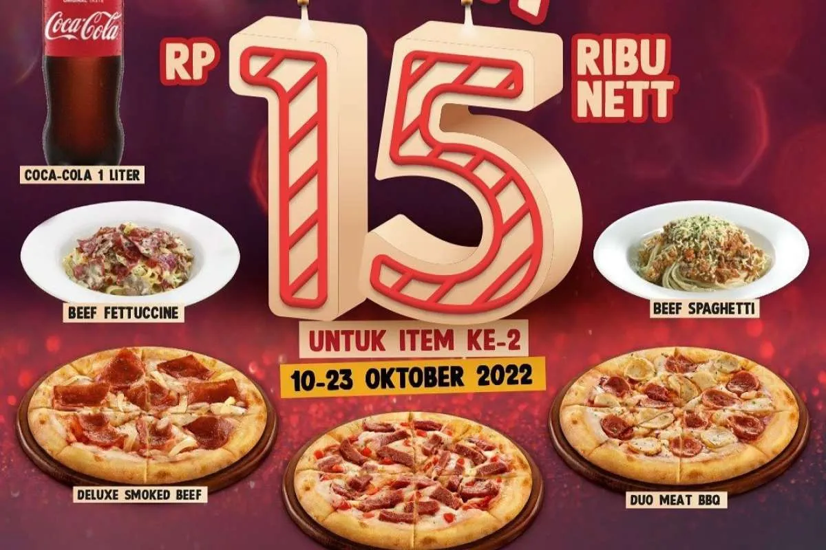 Promo HUT PHD ke-15, Pizza Regular Rp 15.000 Berlaku hingga 23 Oktober 2022