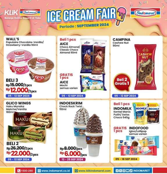 Promo Es Krim di Indomaret Bulan September 2024