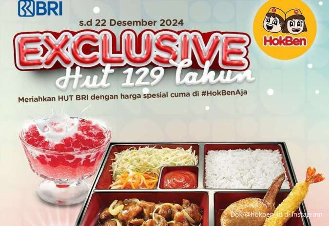 Promo HokBen HUT BRI 129 di Bulan Desember 2024, Makan Berdua Harga Spesial