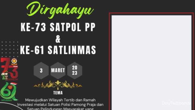40 Twibbon HUT Satpol PP 2023 dan Satlinmas, Bagikan untuk Ulang Tahun ke-73