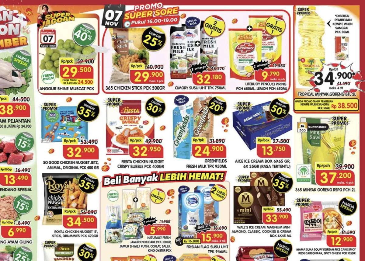 Promo Superindo Hari Ini 7-9 November 2025, Beli 1 Gratis 1 Jamur Salju-Bumbu Kari