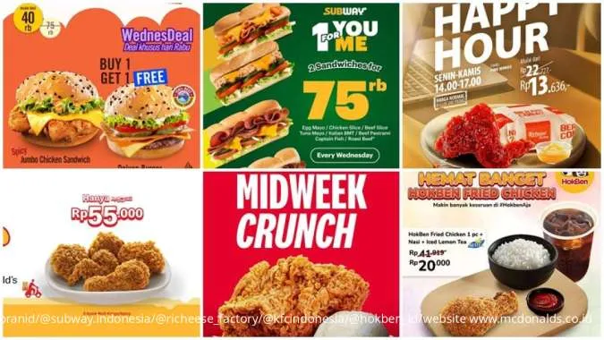 Daftar Promo Tiap Rabu Kuliner Favorit Periode September 2025, KFC hingga HokBen
