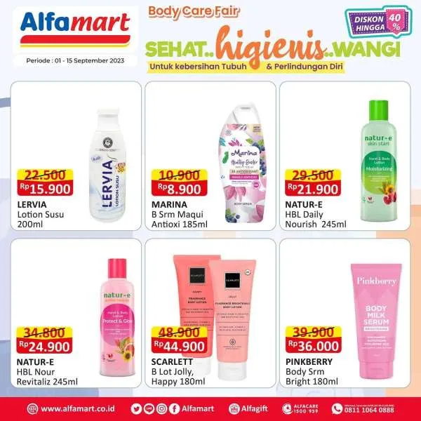 Promo Alfamart Body Care Fair Diskon s/d 40% Periode 1-15 September 2023