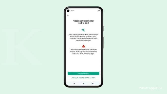 Fitur cadangan yang terenkripsi end-to-end di WhatsApp