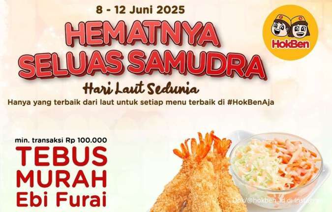 Promo HokBen 8-12 Juni 2025 Spesial Hari Laut, Tebus Murah Ebi Furai dan Takoyaki
