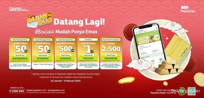 Gadai Emas di Pegadaian Bisa Dapat Goldback lewat Aplikasi Pegadaian Digital