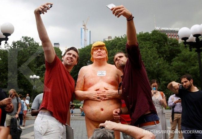 Ada patung tanpa busana mirip Trump di New York