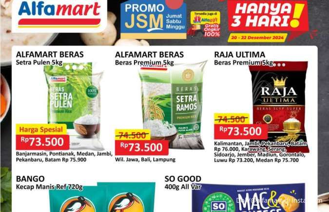 Promo JSM Alfamart Weekend 20-22 Desember 2024, Beras dan Minyak Goreng Harga Spesial