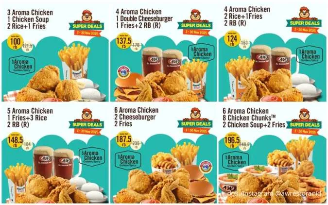 Kumpulan Promo A&W Sharing Meal November 2025, Makan Rame-Rame Mulai Rp 100K
