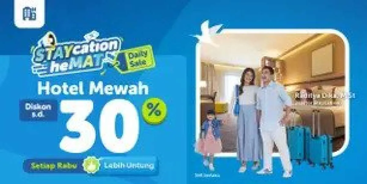 Promo Traveloka Staycation Hemat Rabu 07.00 - 23.59 Ada Diskon Hotel Mewah 30%
