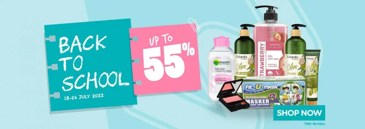 Promo Watsons Back to School, Aneka Produk Kecantikan dan Kesehatan Diskon hingga 55%