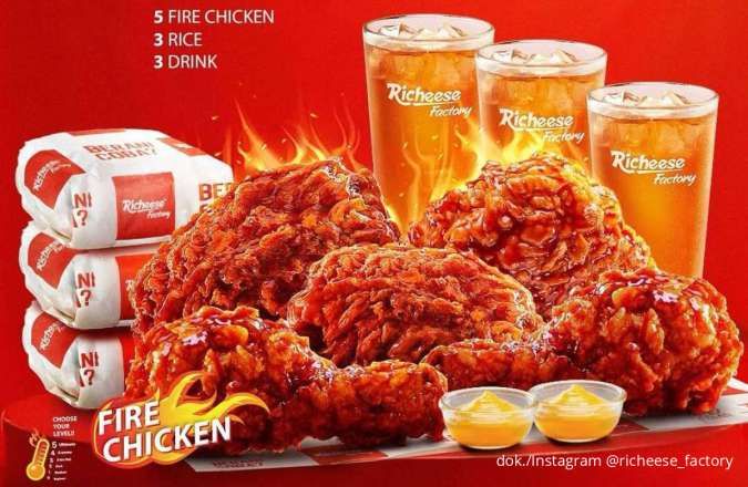 Promo Richeese Factory: Fire Chicken Mabar 3 Hanya Rp 127.273