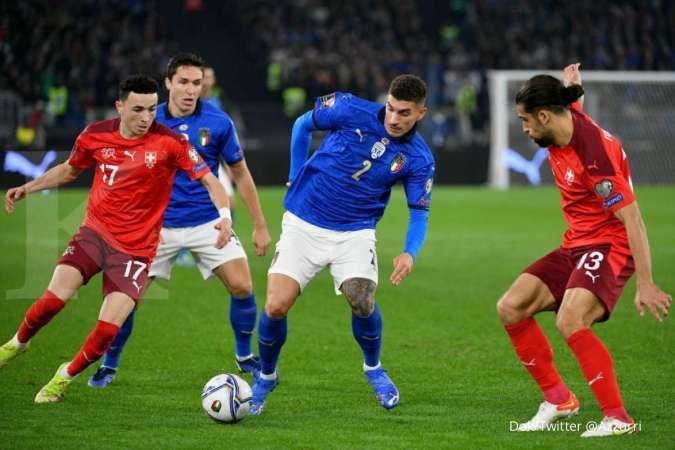 Hasil kualifikasi Piala Dunia 2022 Italia vs Swiss: Azzurri tahan La Nati 1-1