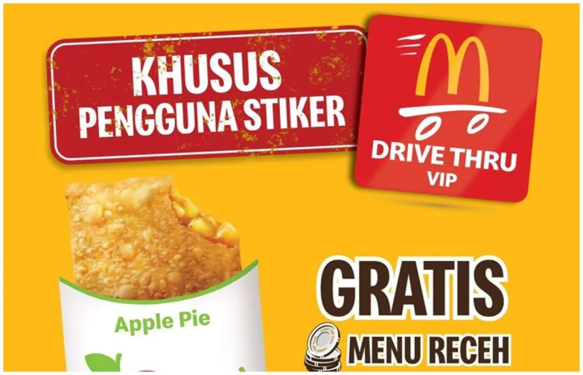 Promo McD Pengguna Stiker Drive Thru hingga 25 Maret, Bisa Dapat Apple Pie Gratis