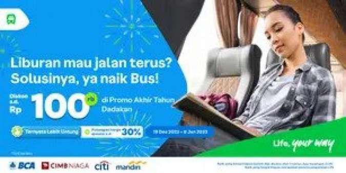 Promo Traveloka Akhir Tahun dengan Diskon Tiket Bus & Travel Sampai Rp 100.000