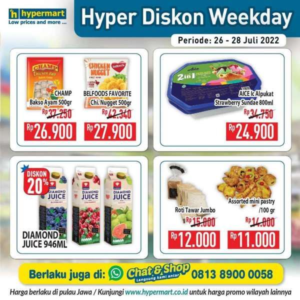 Promo Hypermart  26-28 Juli 2022, Hyper Diskon Weekday Terbaru
