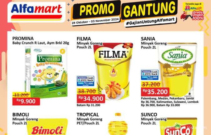 Promo Minyak Goreng di Alfamart dan Superindo, Promo Filma sampai Sania Pekan Ini