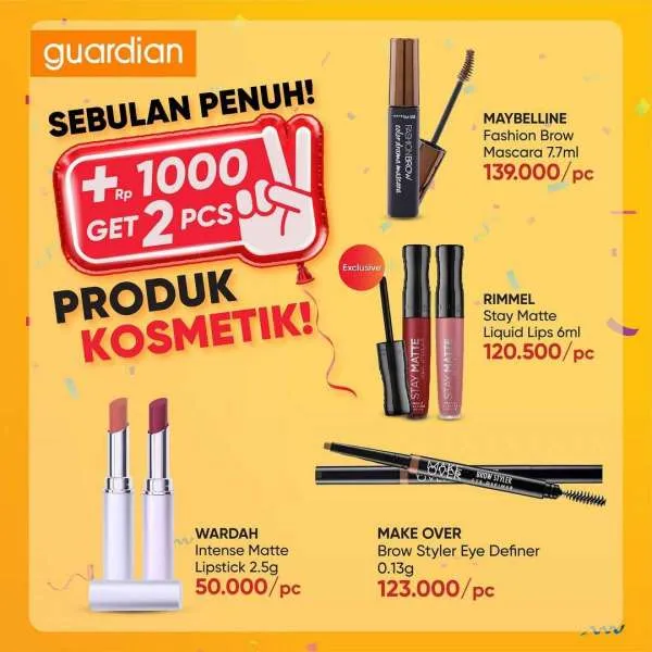 Promo Guardian +1000 Get 2 Pcs Periode 22 September-19 Oktober 2022