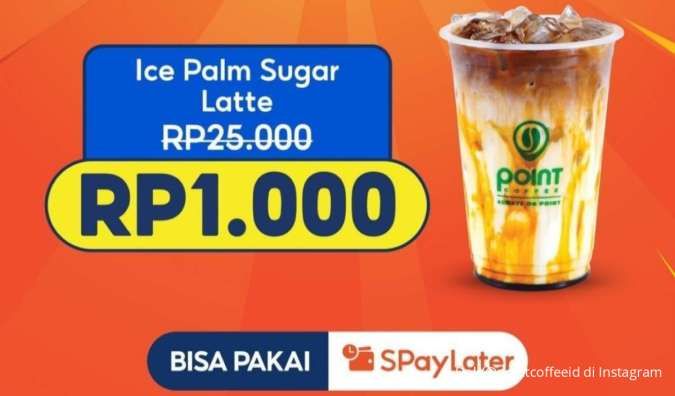 Promo ShopeePay di Point Coffee Januari 2025, Beli Ice Palm Sugar Latte Cuma Rp 1.000