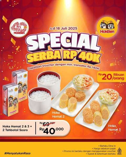 Promo HokBen HUT 40 Tahun Sampai 18 Juli 2025