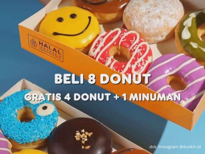 Promo Dunkin dengan BCA Tiap Kamis, Beli 8 Gratis 4 Donut Classics + 1 Minuman