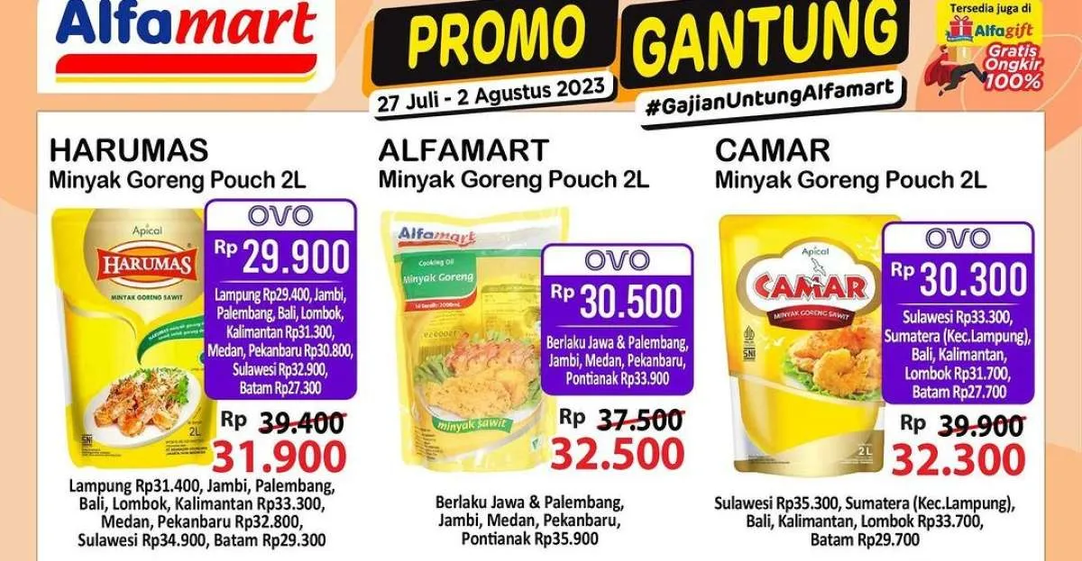 Promo Alfamart Gajian Untung Senin 31 Juli 2023, Potongan Harga untuk Minyak Goreng