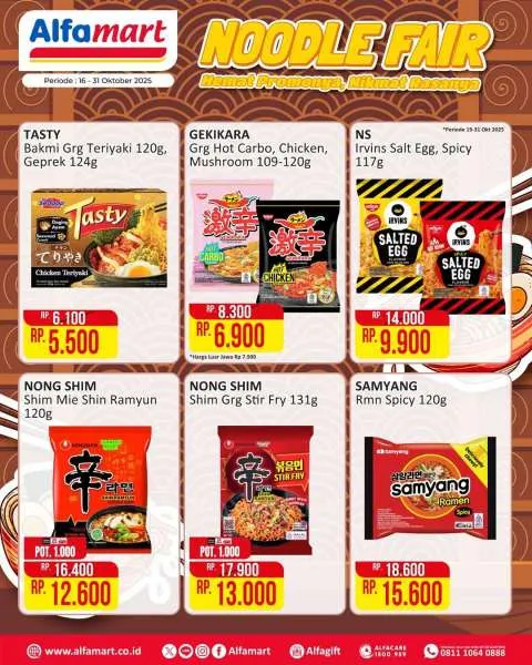 Promo Alfamart Noodle Fair Periode 16-31 Oktober 2025