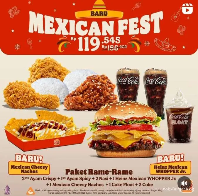 Promo Burger King Paket Rame-rame Mexican Fest