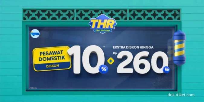 Promo Tiket.com hingga 20 April 2022, Diskon Tiket Pesawat Domestik 10% + Rp 260.000
