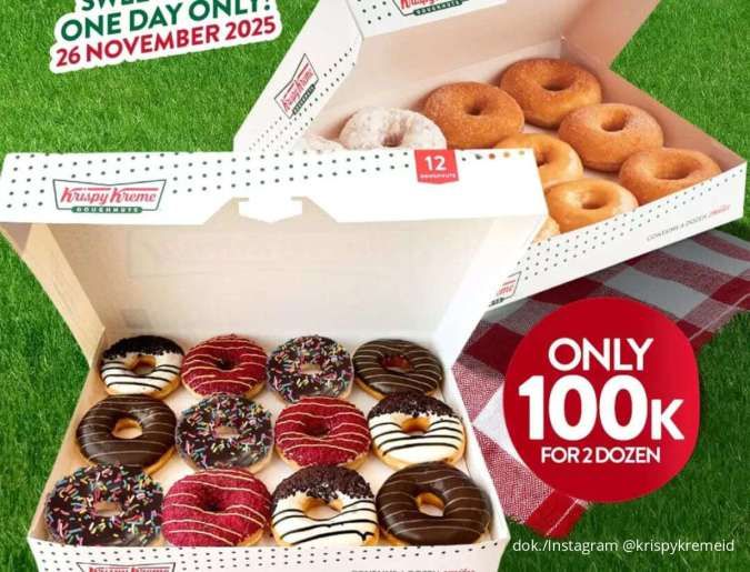 Cuma Hari Ini! Promo Krispy Kreme Paket 2 Lusin Dozen Donuts Cuma Rp 100.000
