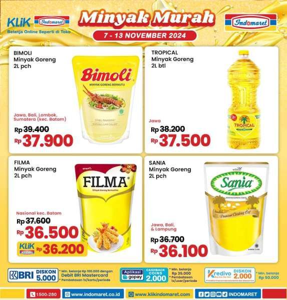 Promo Minyak Goreng Murah di Indomaret 7-13 November 2024