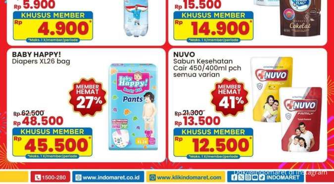 Promo Indomaret Weekend Terbaru, Baby Happy dan Sabun Nuvo Hemat Sampai 41%