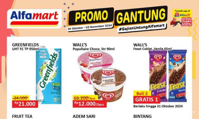 Promo Alfamart Gantung 28 Oktober-3 November 2024, Es Krim Walls Beli 3 Rp 12.000