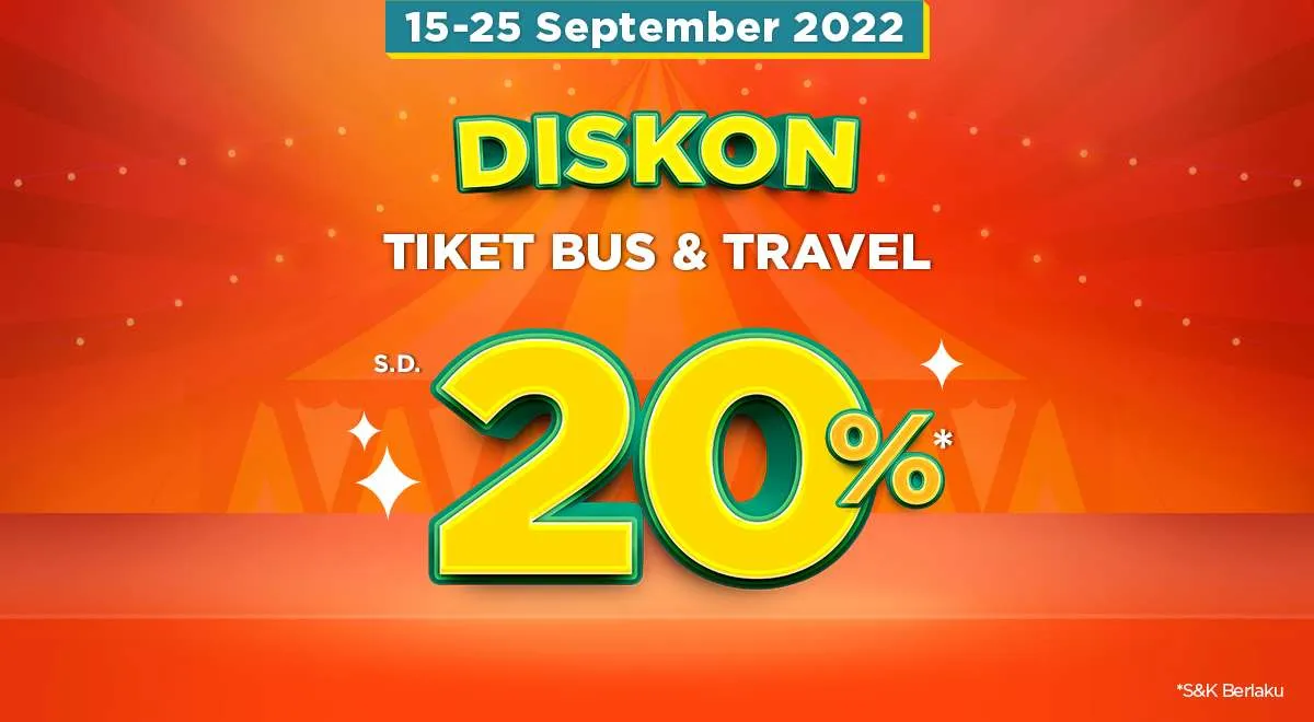 Promo Pegivaganza PegiPegi s.d 25 Sept 2022, Diskon Tiket Bus & Travel hingga 20%
