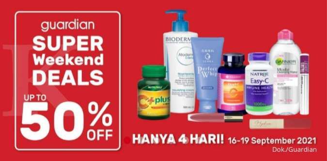 Promo Akhir Pekan di Guardian, Produk Kecantikan & Kesehatan Diskon s/d 50%