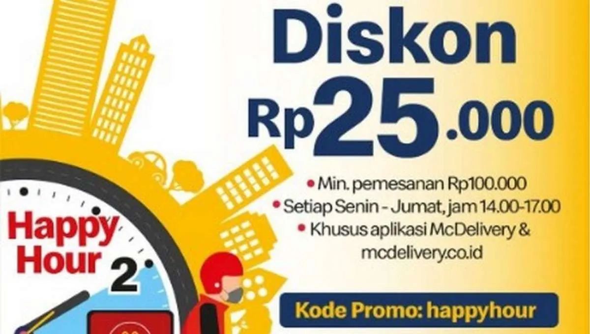 Promo McD Happy Hour Mulai Mei-Juli 2022, Ada Diskon Rp 25.000 Melalui McDelivery!