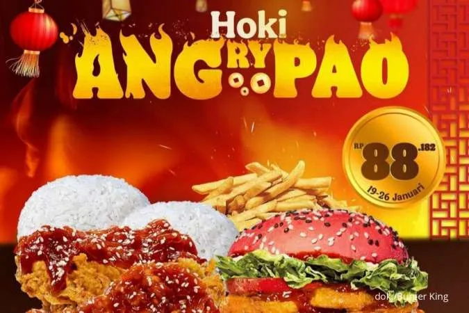 Promo Burger King Imlek 19-26 Januari 2023, Hoki Angry Angpao Isi Ayam-Burger Pedas