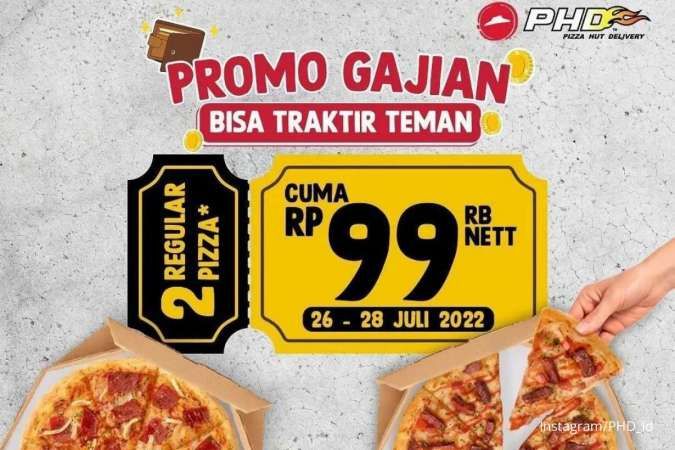 Hari Terakhir! Promo PHD Gajian, Beli 2 Regular Pizza Cuma Rp 99.000